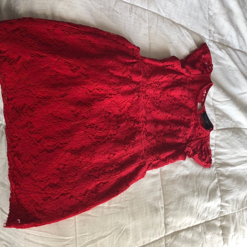 Red lace akira dress with open back
